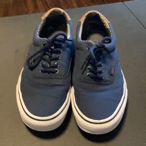 Navy blue with white trim vans